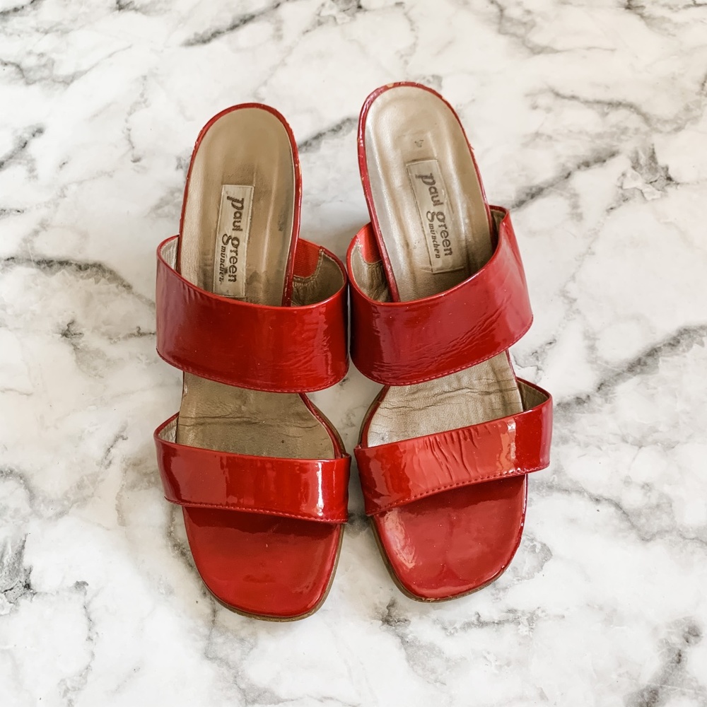 Red patten leather heels